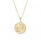zodiac coin necklace with cubic zirconia - Cancer