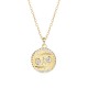 zodiac coin necklace with cubic zirconia - Cancer