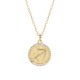 zodiac coin necklace with cubic zirconia - Sagittarius