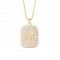 18k gold plated pendant with letter M and zircon stones 