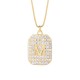 18k gold plated pendant with letter M and zircon stones 