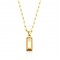 link chain necklace with square pendant 18k gold plated silver 