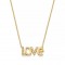 Love necklace in gold plating and cz stones 