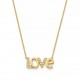 Love necklace in gold plating and cz stones 