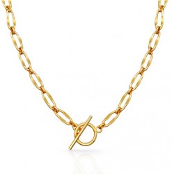 Gold T- bar necklace 18k gold plated over sterling silver 