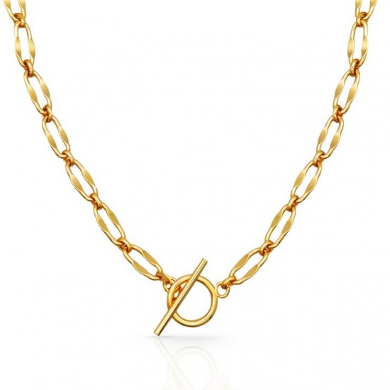 Gold T- bar necklace 18k gold plated over sterling silver 