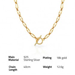 Gold T- bar necklace 18k gold plated over sterling silver  Gold T- bar necklace 18k gold plated over sterling silver