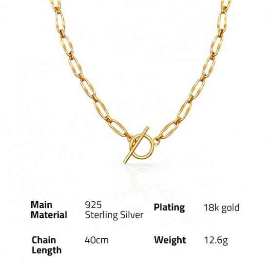 Silver Knot T Bar Chain Necklace | Asha Jewelry