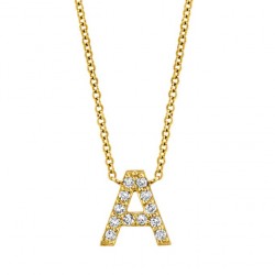 Initial letter pendant with cubic zirconia 18k gold plated Initial letter pendant with cubic zirconia 18k gold plated