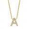 Initial letter pendant with cubic zirconia 18k gold plated