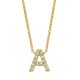 Initial letter pendant with cubic zirconia 18k gold plated