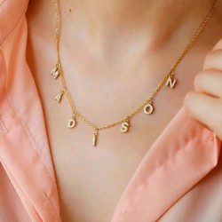 Choker name necklace 18k gold plated and cz Choker name necklace 18k gold plated and cz