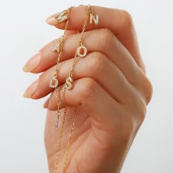 Choker name necklace 18k gold plated and cz Choker name necklace 18k gold plated and cz