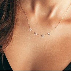 Name choker necklace in 925 sterling silver 
