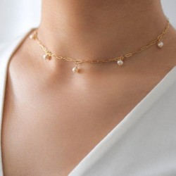 14k Gold filled choker necklace with natural freshwater pearls 14k Gold filled choker necklace with natural freshwater pearls
