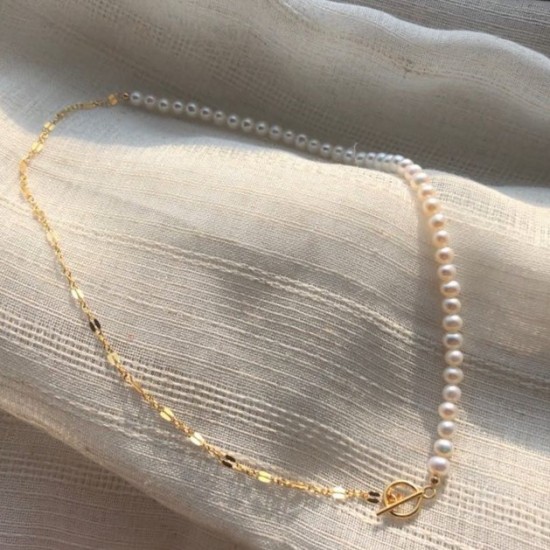 925 sterling silver choker necklace with freshwater pearls