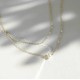 14k gold filled layered necklace with natural freshwater pearl
