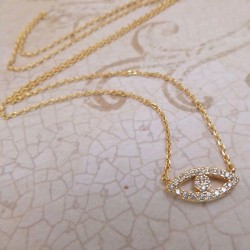 925 sterling silver evil eye necklace with cubic zirconia stones  925 sterling silver evil eye necklace with cubic zirconia stones