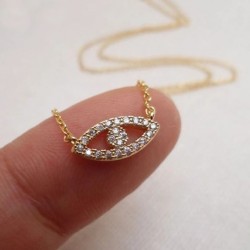 925 sterling silver evil eye necklace with cubic zirconia stones  925 sterling silver evil eye necklace with cubic zirconia stones
