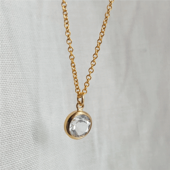 14k Gold filled necklace with zircon pendant 