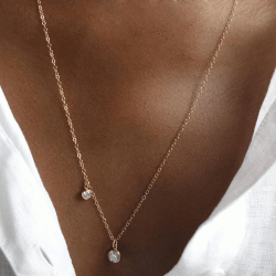 14k Gold filled necklace with zircon pendants