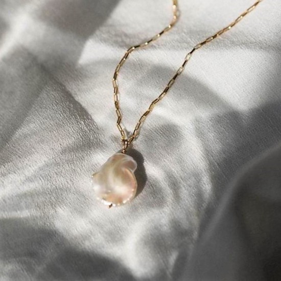 14k Gold filled Baroque pearl necklace