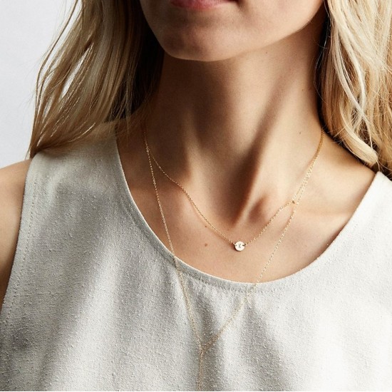 Gold plated dainty  initial necklace 