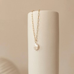 14K Gold filled natural Baroque pearl necklace