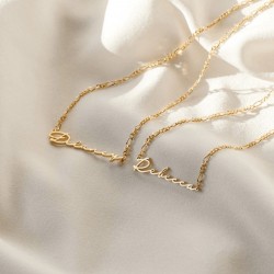 personalized handwriting name necklace with figaro chain personalized handwriting name necklace with figaro chain