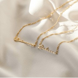 personalized handwriting name necklace with figaro chain personalized handwriting name necklace with figaro chain