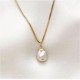 Handmade necklace made of 14k gold filled and natural baroque  pearl