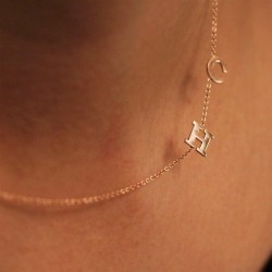 Handmade Sideways Initial Necklace in sterling silver  Handmade Sideways Initial Necklace in sterling silver