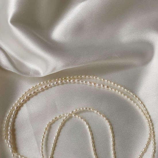 925 sterling silver rice pearl necklace
