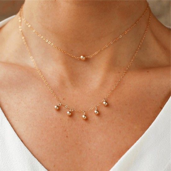 14k gold filled beaded necklace 