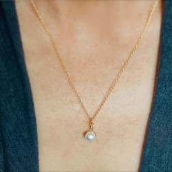 14K Gold filled natural pearl handmade necklace