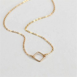 Handmade square choker  necklace in 14k gold filled 