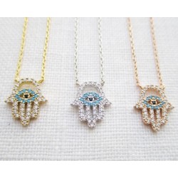 925 Sterling silver blue eye hamsa necklace 925 Sterling silver blue eye hamsa necklace
