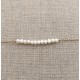 Delicate mini freshwater pearl bar necklace in gold plated sterling silver 