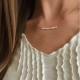 Delicate mini freshwater pearl bar necklace in gold plated sterling silver 