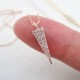 925 sterling silver cz triangle necklace