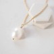 Handmade baroque pearl necklace 14k gold filled