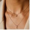 Sterling silver 18k gold plated cubic zirconia initial necklace