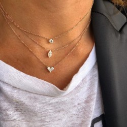 Three cubic zirconia heart necklace in gold plated sterling silver Three cubic zirconia heart necklace in gold plated sterling silver