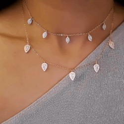 Drop shaped 925 sterling silver necklace
