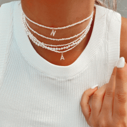 Customized Alphabet Pearl Necklace Customized Alphabet Pearl Necklace