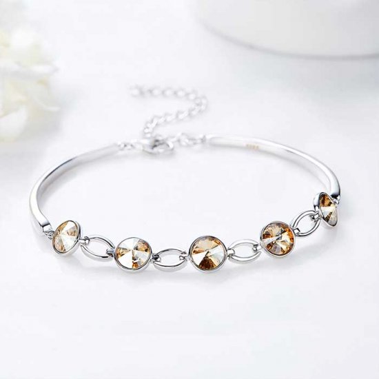 elegant silver bracelet with crystals from swarovski