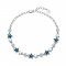 silver bracelet with blue star crystals from swarovski