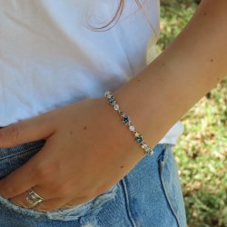 silver bracelet with blue star crystals from swarovski silver bracelet with blue star crystals from swarovski