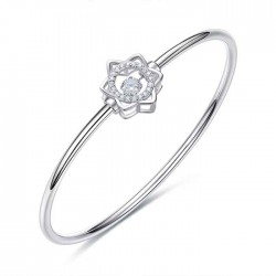 Sterling silver dancing stone bangle  Sterling silver dancing stone bangle