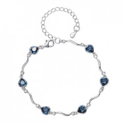 silver bracelet with heart shaped crystals from swarovski silver bracelet with heart shaped crystals from swarovski